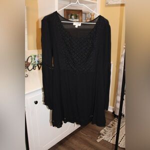 Black Lace Detail Babydoll Tunic Top 🖤